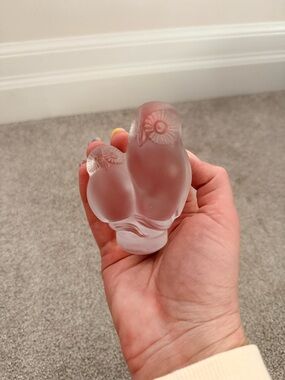 Frosted Glass Bird Figurine - Frosted Clear